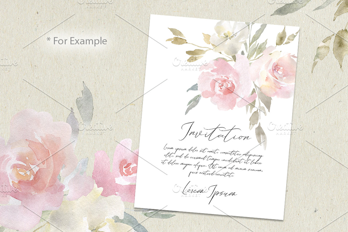 Blush Pink Watercolor Flowers PNG, an Illustration by GraphicsDish (Photo 4 of 4)