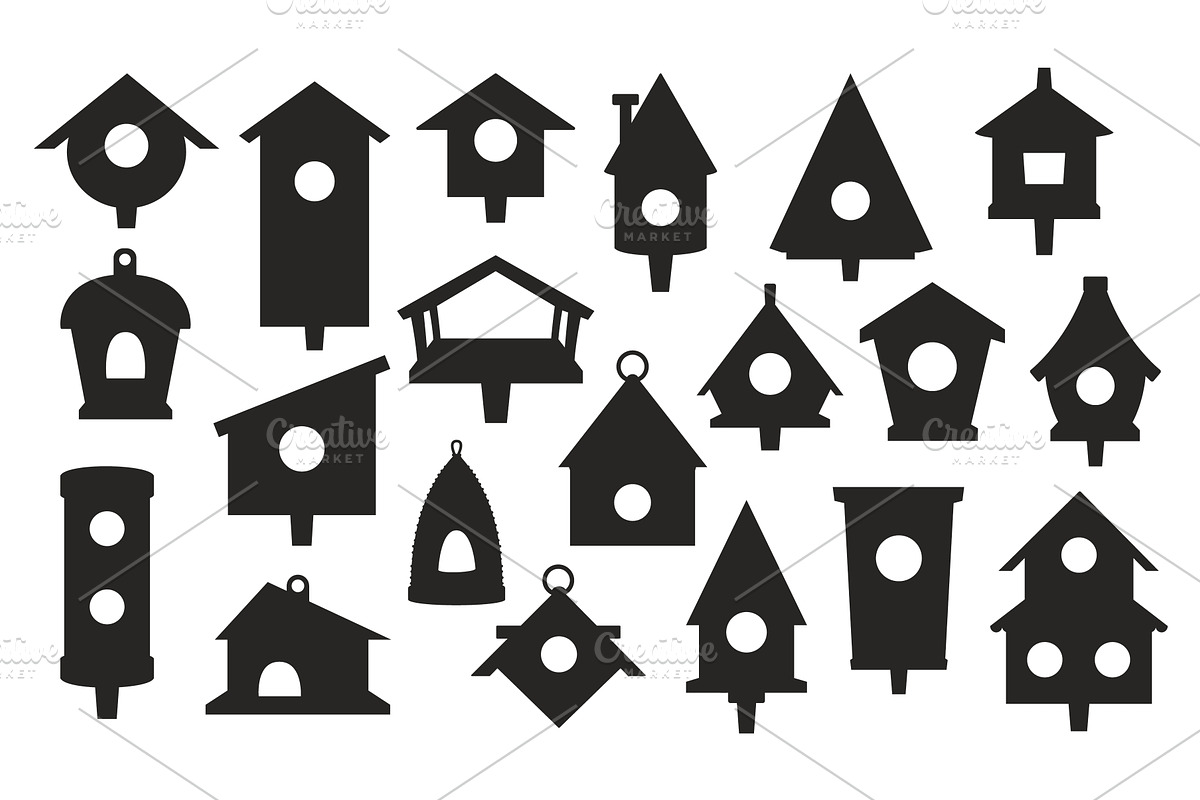 Wooden birdhouses of different, an Animal Illustration by Vectorbuum