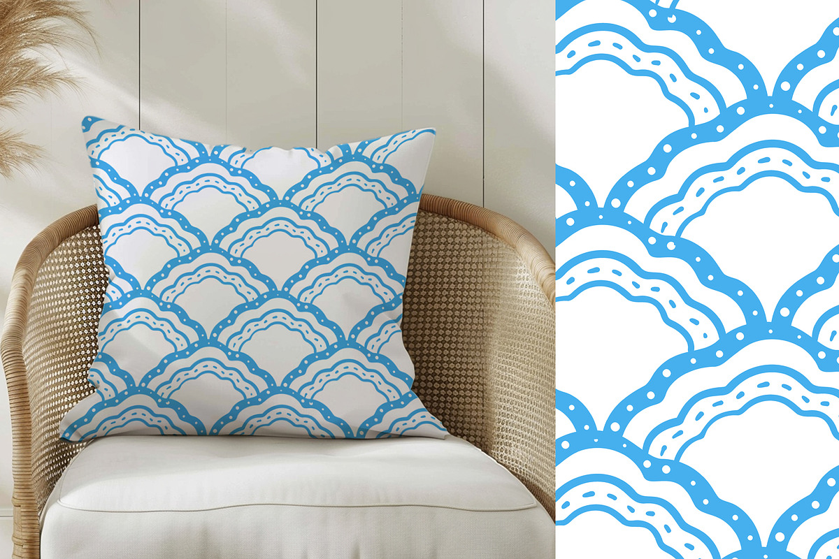 Seashells Lineart vector patterns, a Pattern Graphic by Carpet Tapete Pretzel (Photo 10 of 14)