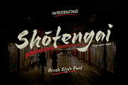 Shotengai - Brush Style Font, a Script Font by tkzgraphic (Thumbnail 1 of 9)