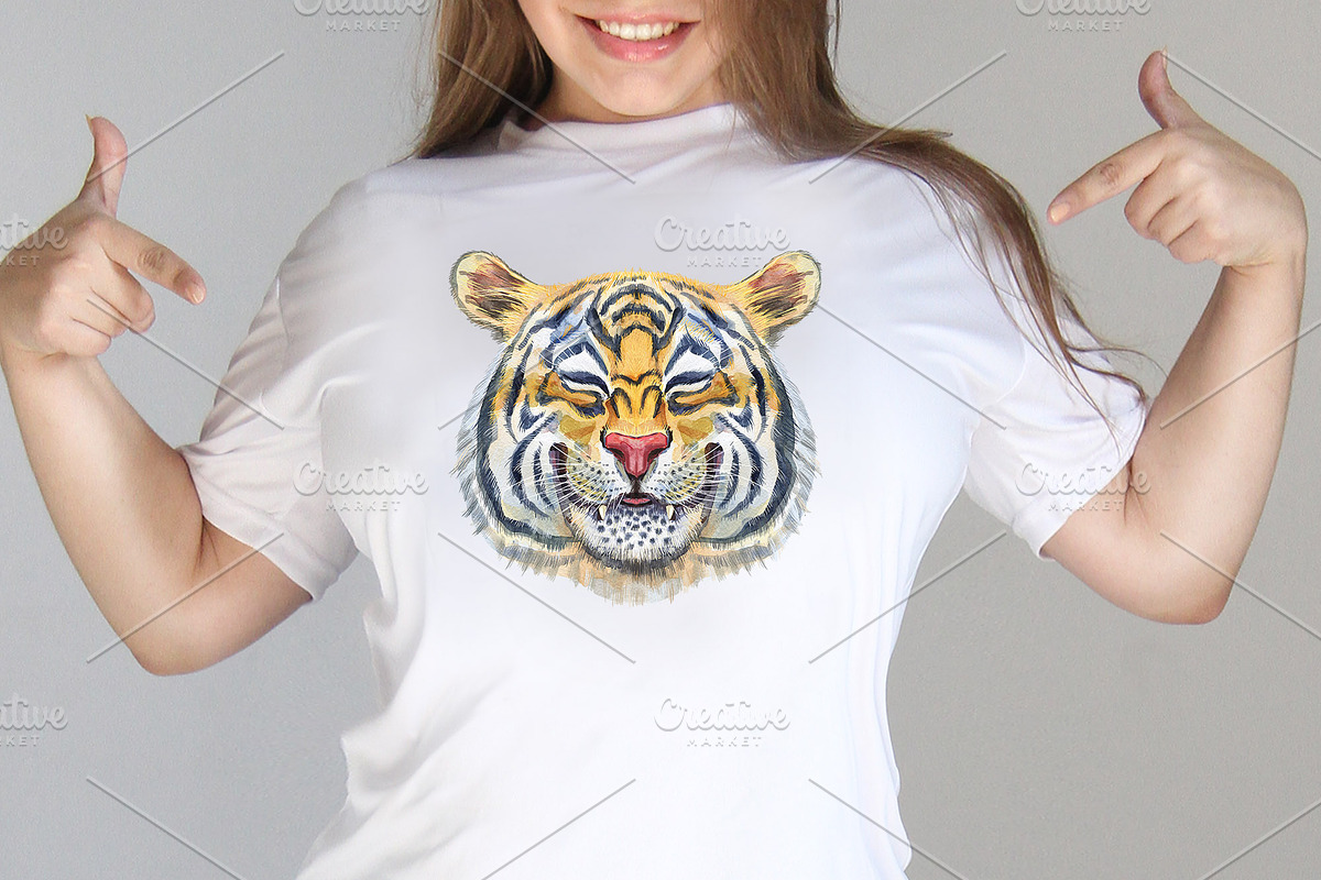 Cute watercolor tigers. Part 2, an Animal Illustration by Watercolor fantasy (Photo 2 of 4)