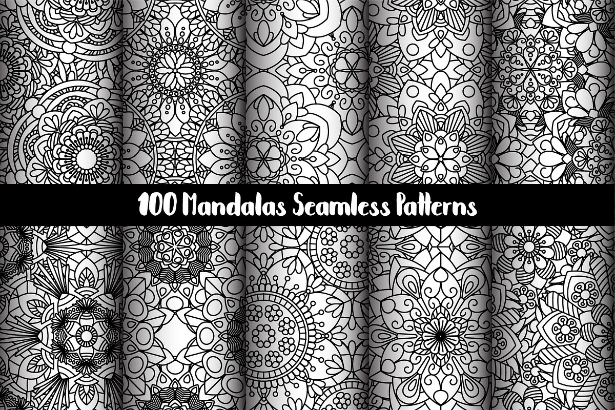 100 Mandalas Seamless Patterns, a Pattern Graphic by Elinorka (Photo 16 of 23)