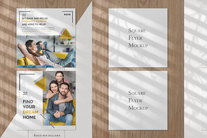 Square Flyers simple Mockup