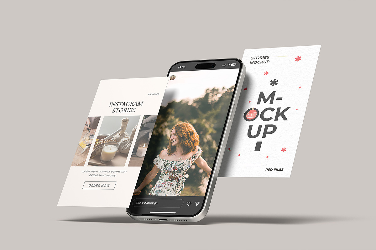 Instagram Stories Mockup, an iPhone Mockup by graphicpages (Photo 7 of 15)