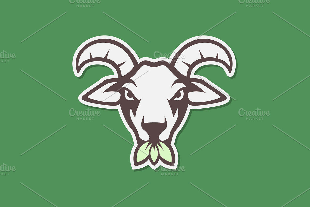 goat rounded horn livestock logo, a Branding & Logo Template by devastd