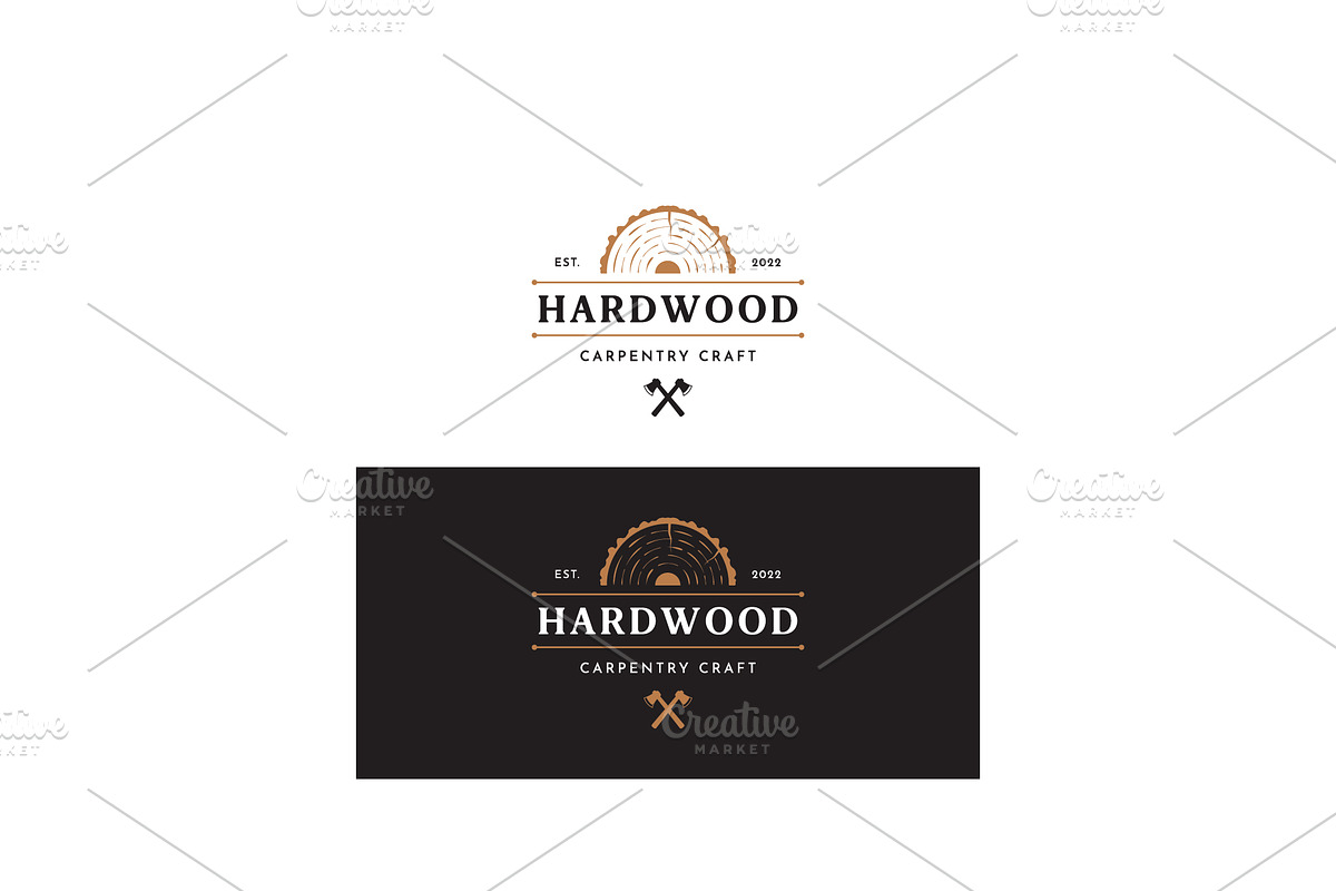 Retro vintage wood Logo design., a Branding & Logo Template by LOGOCREATIVE