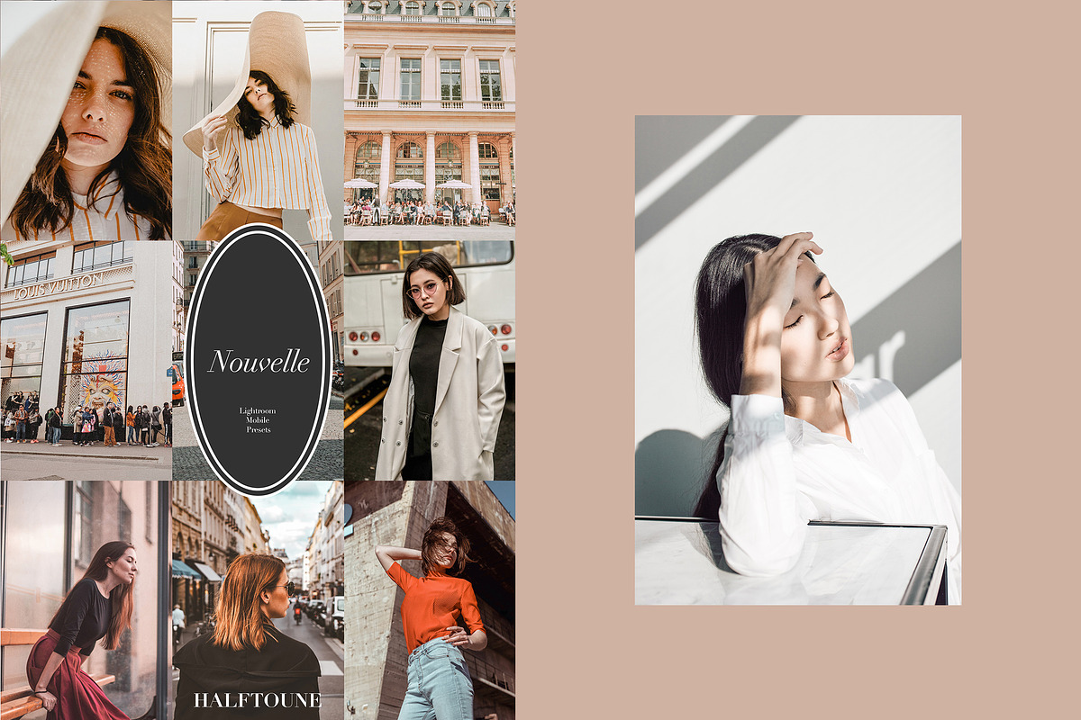 Lightroom Mobile Presets Nouvelle, an Action Add-On by HALFTOUNE (Photo 3 of 5)