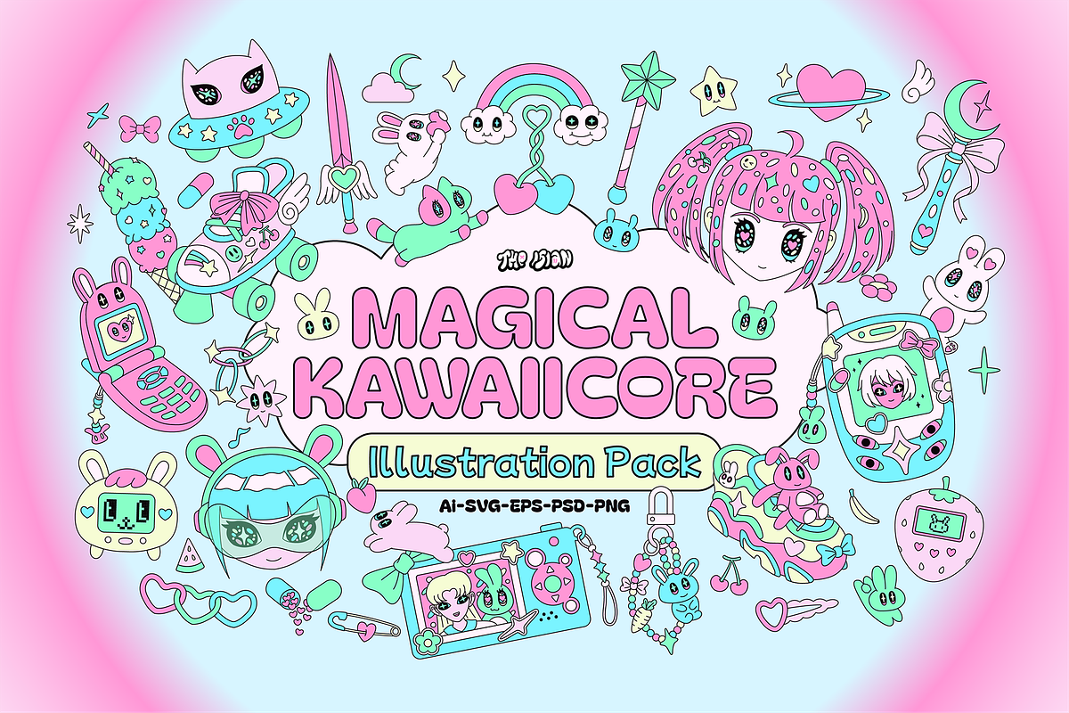 Magical Kawaiicore Illustration Pack, an Object Illustration by The Isian (Photo 1 of 12)