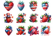 4th of July Strawberry Clipart, an Illustration by DreamArtGraphic (Thumbnail 4 of 4)
