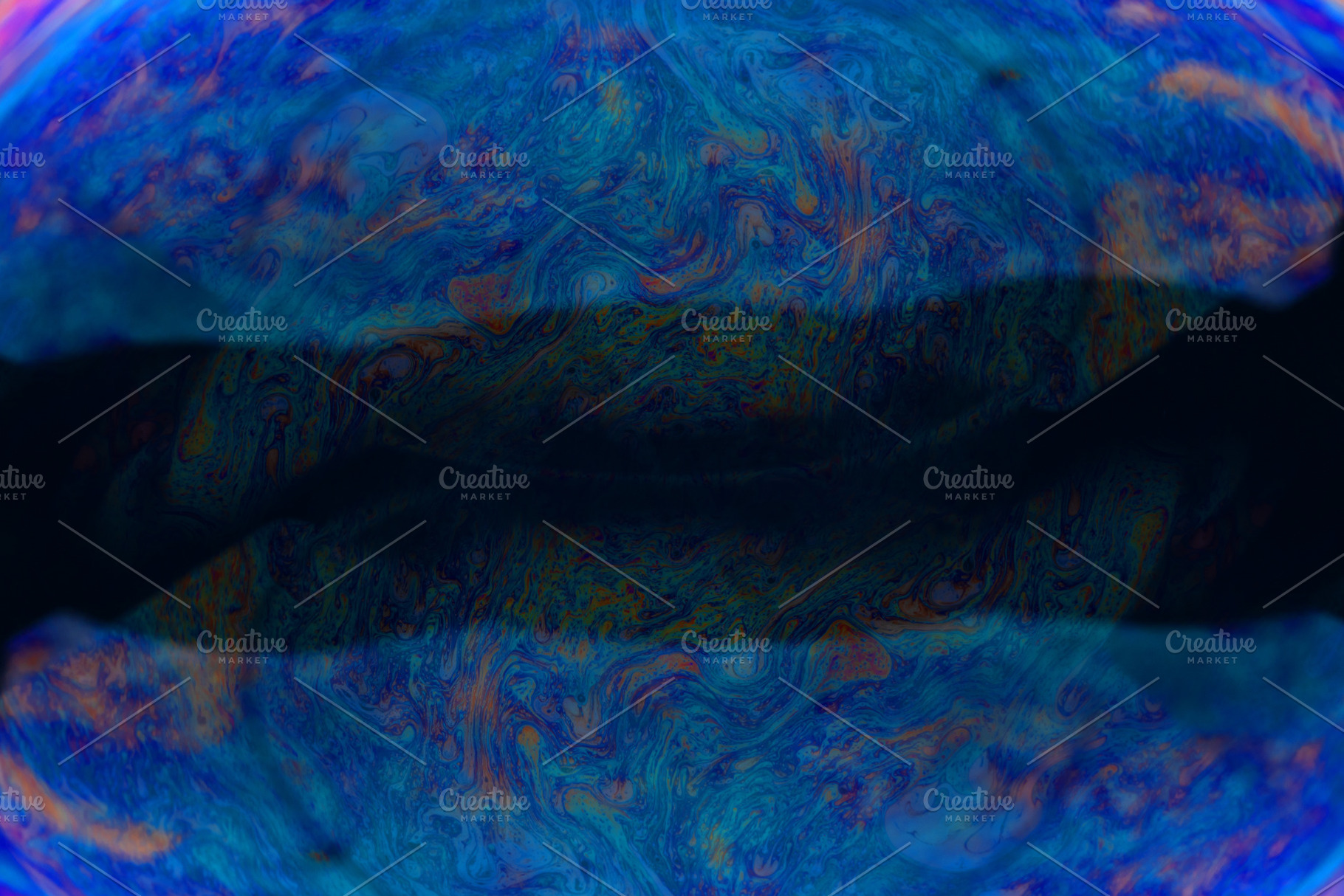 Vibrant abstract background with swirling blue, orange, and blac, an Abstract Photo by Ales Munt