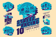 -50% Street Racing T-Shirts Badges, an Illustration by Alexander Baidin (Thumbnail 1 of 6)