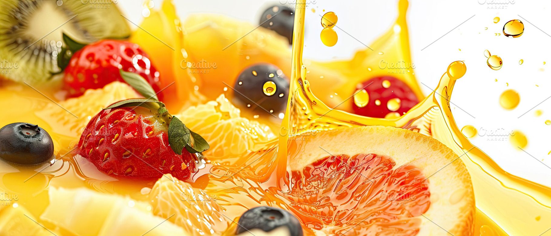 fresh fruit swirl, with a splash of, a Photo by LOGOCREATIVE