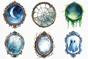 Watercolor Halloween Mirror Clipart, an Illustration by Craft Nest (Thumbnail 2 of 5)