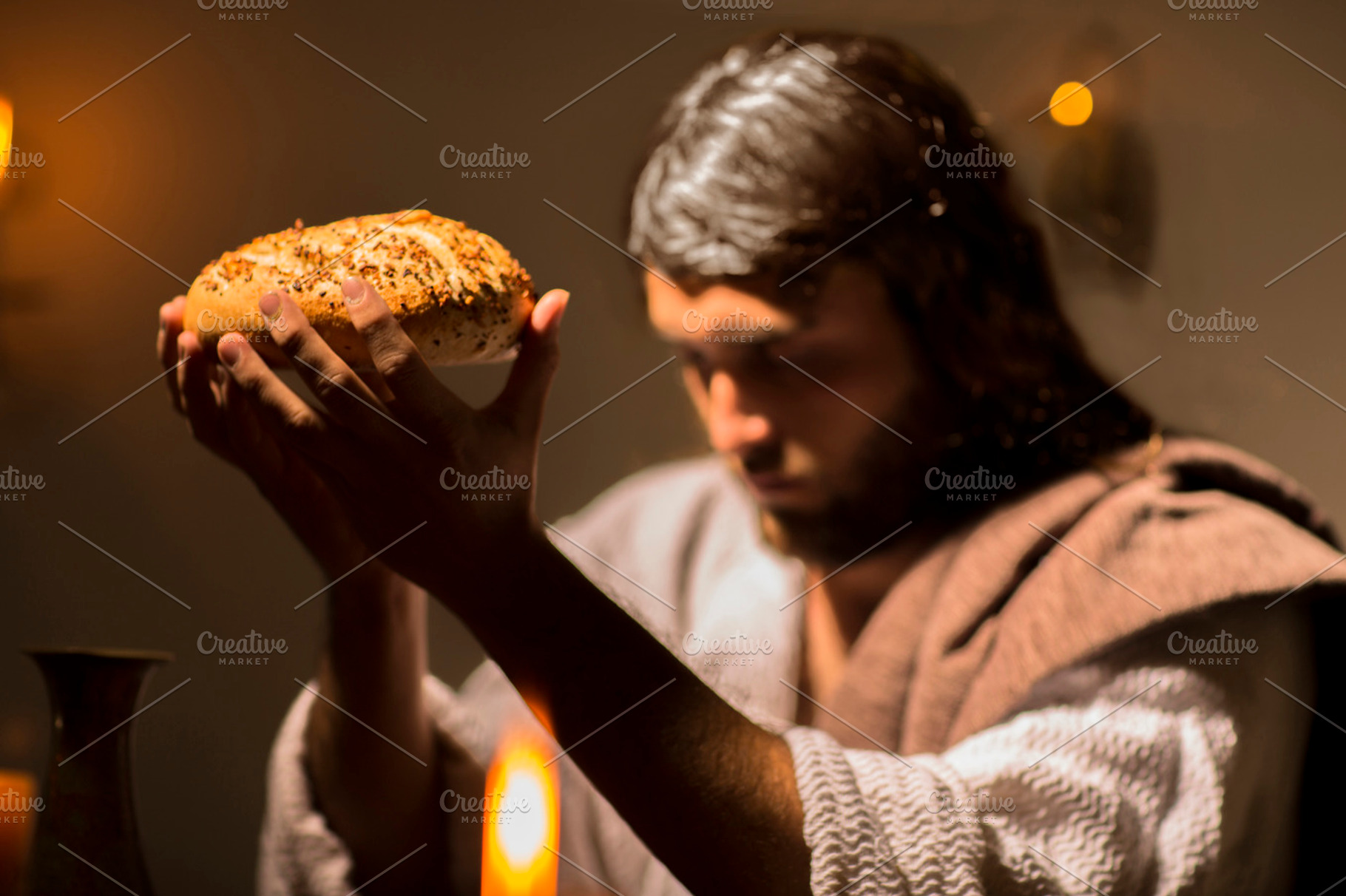 Jesus christ holding the prayer stock photo containing catholic and communion, a Person Photo by Mexico stock images