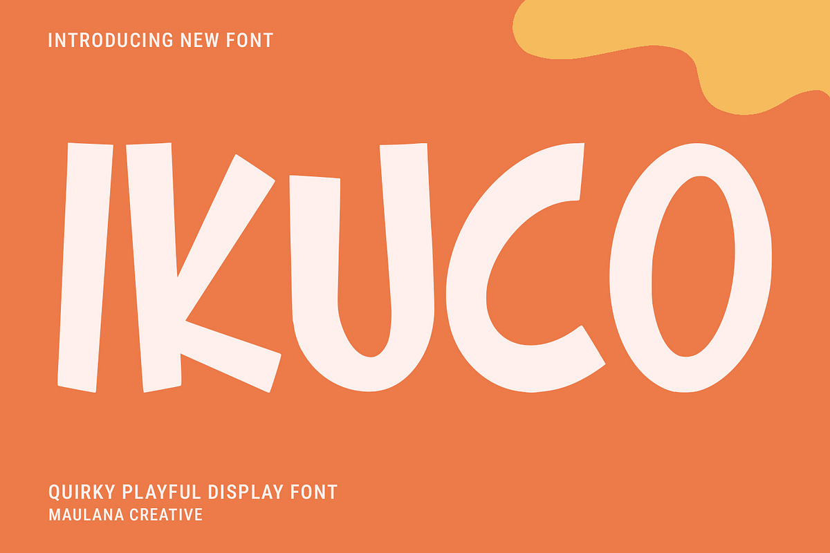 Ikuco Quirky Playful Display Font, a Sans Serif Font by Maulana Creative (Photo 1 of 7)