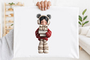 Whimsical Christmas Girl Clipart, an Animal Illustration by SVGArt (Thumbnail 6 of 9)