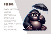 Whimsical cartoon gorillas. T-Shirt, an Animal Illustration by KENO Mascots (Thumbnail 8 of 8)