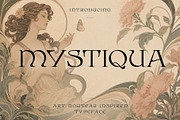 Mystiqua - Art Nouveau Inspired Type, a Serif Font by HipFonts (Thumbnail 1 of 11)