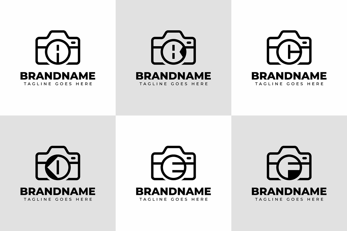 Letter A B C D E F Camera Logo, a Branding & Logo Template by Pray Art Design Studio (Photo 1 of 2)