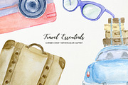Watercolor Travel Essentials, an Illustration by Corner Croft (Thumbnail 3 of 3)