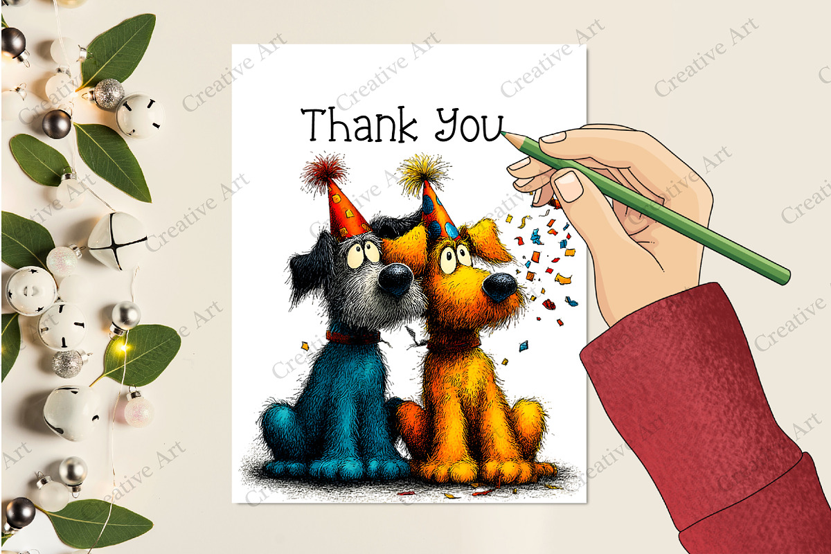 Quirky Dogs Friendship Clipart, an Illustration by Creative Art (Photo 8 of 9)