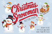 Christmas Snowman Vector Bundle, a Seasonal Illustration by rix_designs (Thumbnail 1 of 5)