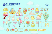 Bunny Easterland – Watercolor Easter, an Animal Illustration by CreativeValuation (Thumbnail 3 of 11)