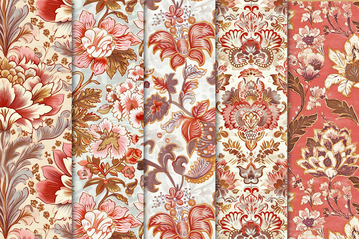 Crimson Red Indian Seamless Patterns, a Pattern Graphic by Maishop (Photo 8 of 8)