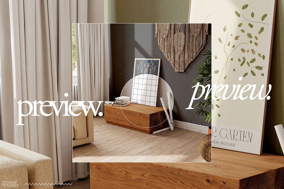 LENIS ROOM Natural Frame Mockup Set, a Household Mockup by Stykke Studio (Photo 18 of 58)
