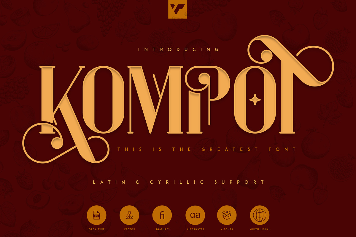 Kompot - This is the Greatest Font, a Font by VP Fonts (Photo 1 of 12)