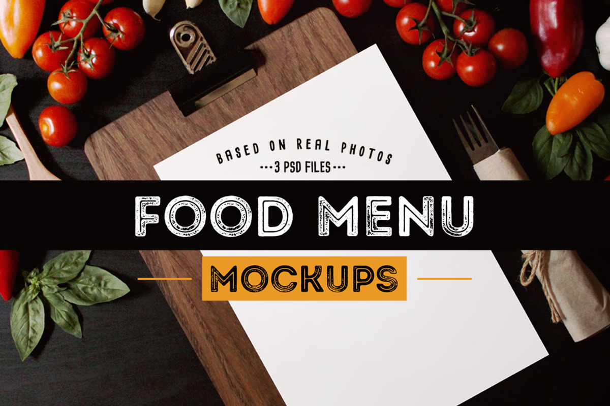 Vintage food menu MockUps, a Print Template by BarcelonaShop (Photo 1 of 7)