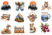 Watercolor Alpine Autumn Clipart, an Illustration by Designworld (Thumbnail 2 of 5)