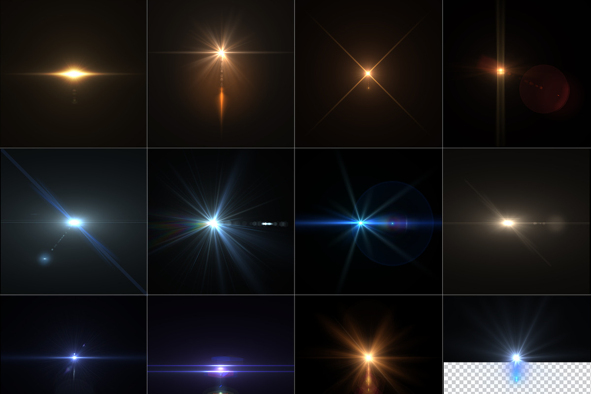 12 Optical Flares, an Object Graphic by RgraphicsDesign