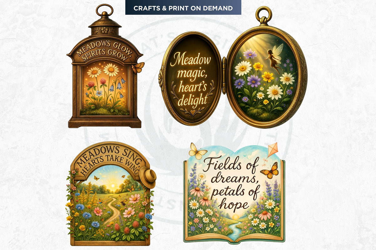 Summer Wildflower & Meadows Cliparts, a Seasonal Illustration by ThatsDesignArt (Photo 9 of 10)