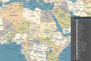 World Map Political. Vector Worldmap