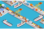 Isometric City industrial port with, a Transportation Illustration by AlexZeL (Thumbnail 1 of 5)