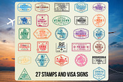Passport Stamps & Travel Visa Signs, a Transportation Illustration by Kaushal Jangid (Thumbnail 1 of 28)
