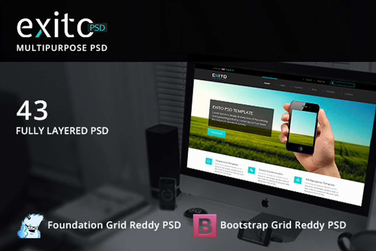 EXITO Multipurpose PSD Template, a Templates & Theme by hsoft (Photo 1 of 5)