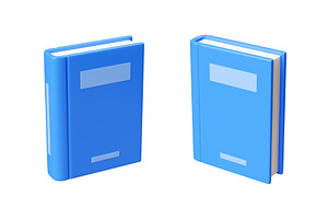 Close Paper Book With Blue Glossy