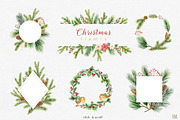 Christmas Watercolor collection, an Animal Illustration by Elena Medvedeva (Thumbnail 2 of 15)