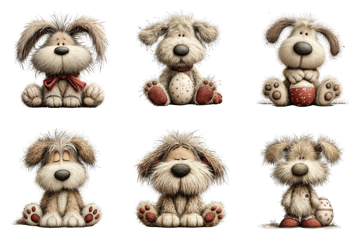 Whimsical Easter Dogs Clipart, an Illustration by SinaCreation (Photo 3 of 11)