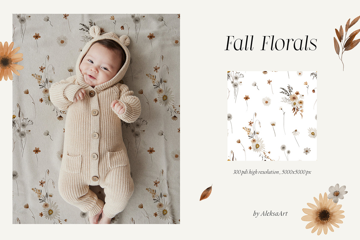 Fall Florals - watercolor set, a Seasonal Illustration by AleksaArt (Photo 11 of 13)