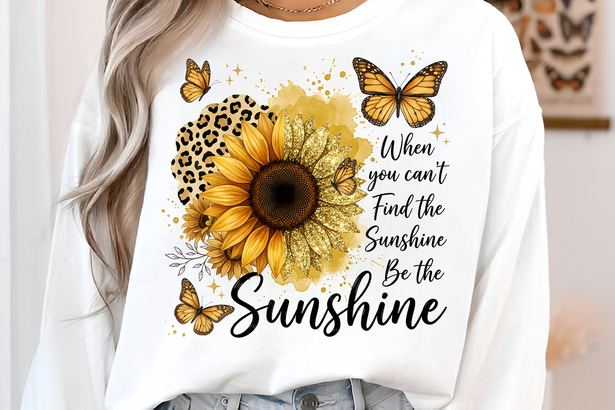 Sunflower Quote PNG, Inspirational A, an Illustration by CreationArt (Photo 2 of 5)