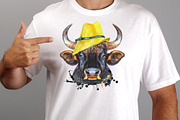 Cute watercolor bulls, an Animal Illustration by Watercolor fantasy (Thumbnail 2 of 5)