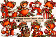 Whimsical Woodland Christmas Animals, an Animal Illustration by SVGArt (Thumbnail 1 of 5)