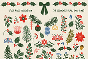 Christmas Folk Art graphic set, a Seasonal Illustration by Madiwaso (Thumbnail 7 of 13)
