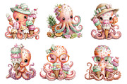 Whimsical Summer Octopus Clipart, an Illustration by Designworld (Thumbnail 3 of 3)
