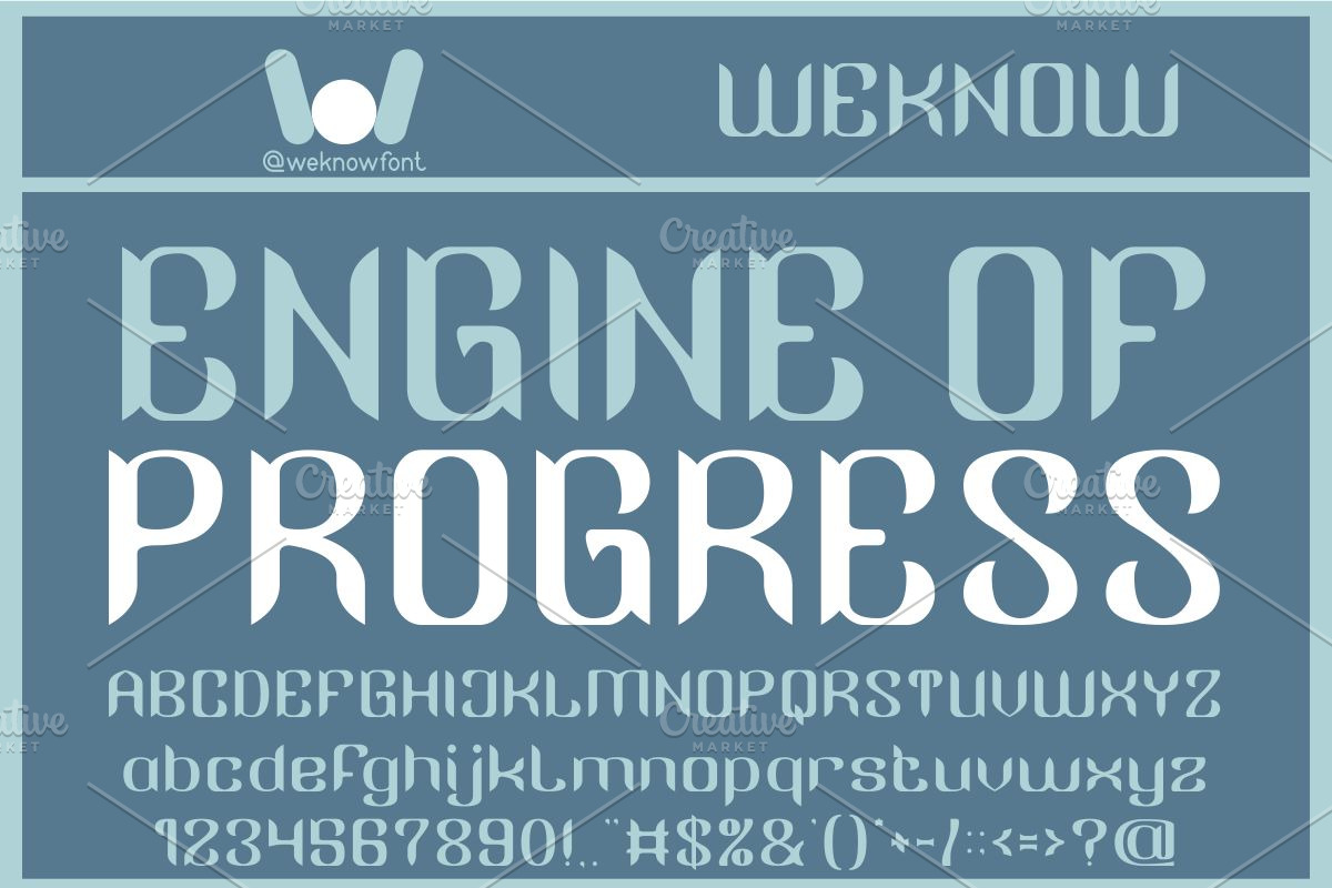 Engine of Progress font, a Font by weknow (Photo 1 of 8)