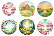 Watercolor Spring Landscapes Round C, an Illustration by DreamPrint404 (Thumbnail 2 of 6)