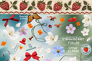 Strawberry Fields Collage Kit, an Object Graphic by DreamoraArt (Thumbnail 6 of 9)